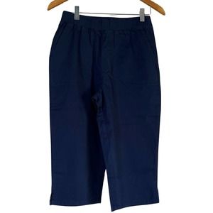 DENIM & CO EasyWear Twill Relaxed Pull On Skimmer Navy Tall L